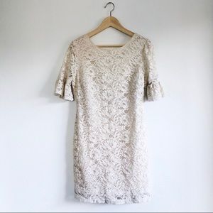 Anthropologie bell sleeve lace dress